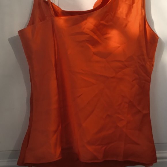 ORANGE /RUST ASYMMETRIC SATIN CAMI TOP SIZE 6 NASTY GAL COLLECTION - Picture 7 of 10